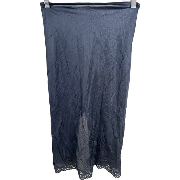 Vintage Lacey Split Button Long Black Skirt *Dimensions In Picture* - Picture 2 of 4